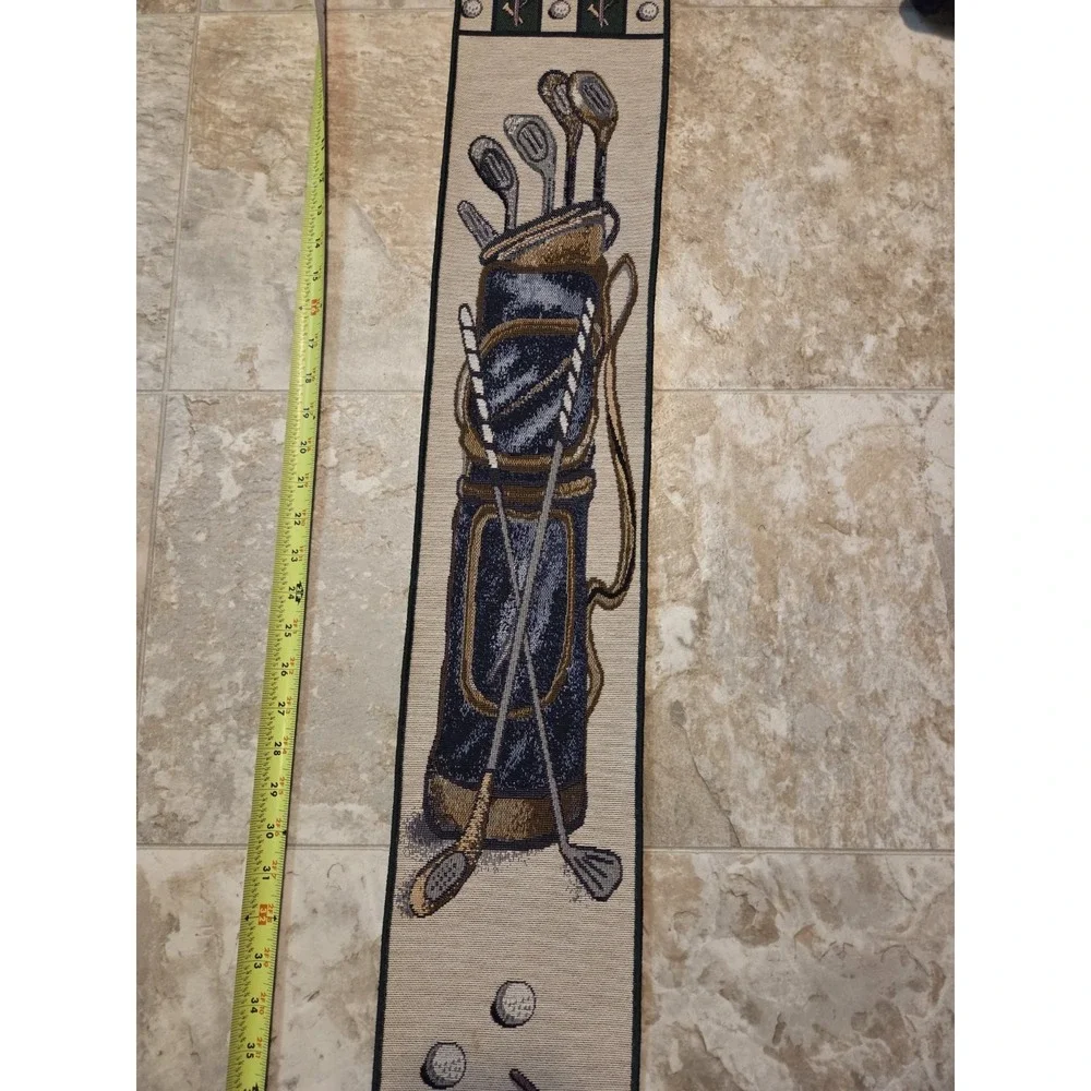Golf Themed Wall Tapestry Bell Pull 40.5x6